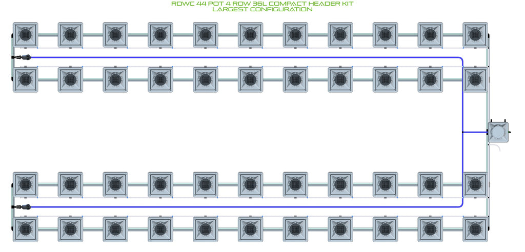 ALIEN Hydroponics RDWC 44 Pot 4 Row 36L Compact Header Kit product image 4