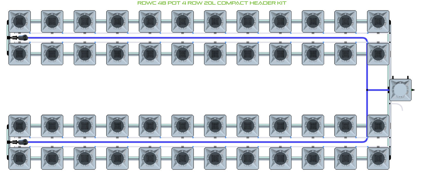 ALIEN Hydroponics RDWC 48 Pot 4 Row 20L Compact Header Kit product image 1
