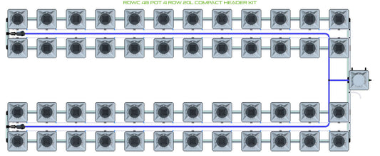 ALIEN Hydroponics RDWC 48 Pot 4 Row 20L Compact Header Kit product image 1