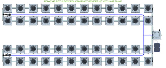 ALIEN Hydroponics RDWC 48 Pot 4 Row 20L Compact Header Kit with Air Pump product image 1