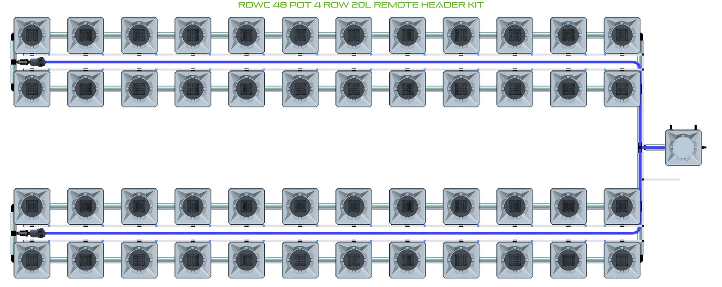 ALIEN Hydroponics RDWC 48 Pot 4 Row 20L Remote Header Kit product image 1