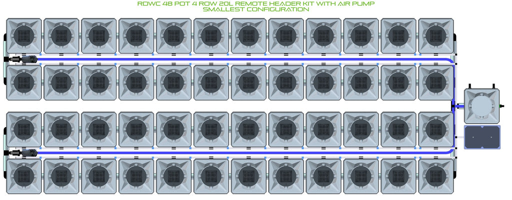 ALIEN Hydroponics RDWC 48 Pot 4 Row 20L Remote Header Kit with Air Pump product image 3