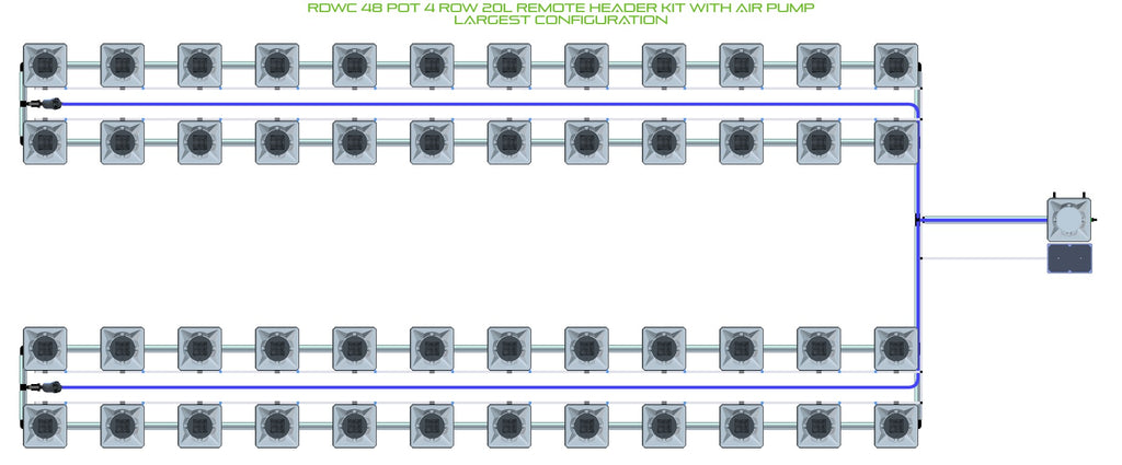 ALIEN Hydroponics RDWC 48 Pot 4 Row 20L Remote Header Kit with Air Pump product image 4