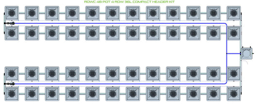 ALIEN Hydroponics RDWC 48 Pot 4 Row 36L Compact Header Kit product image 1