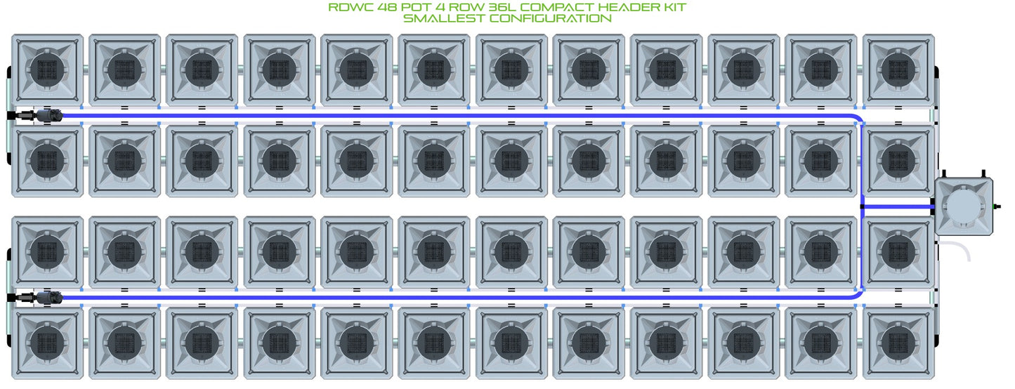 ALIEN Hydroponics RDWC 48 Pot 4 Row 36L Compact Header Kit product image 3
