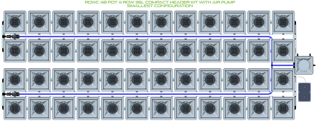 ALIEN Hydroponics RDWC 48 Pot 4 Row 36L Compact Header Kit with Air Pump product image 3