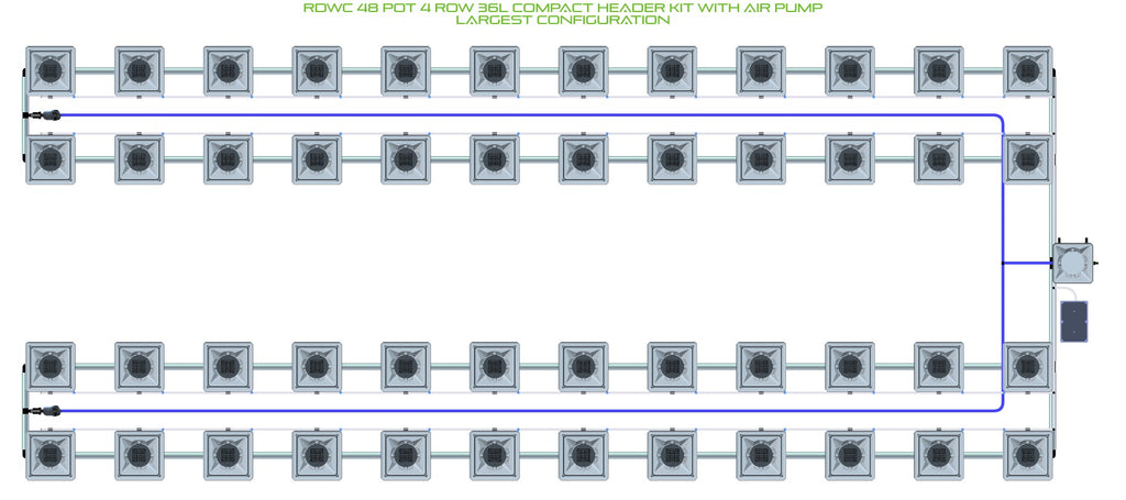 ALIEN Hydroponics RDWC 48 Pot 4 Row 36L Compact Header Kit with Air Pump product image 4
