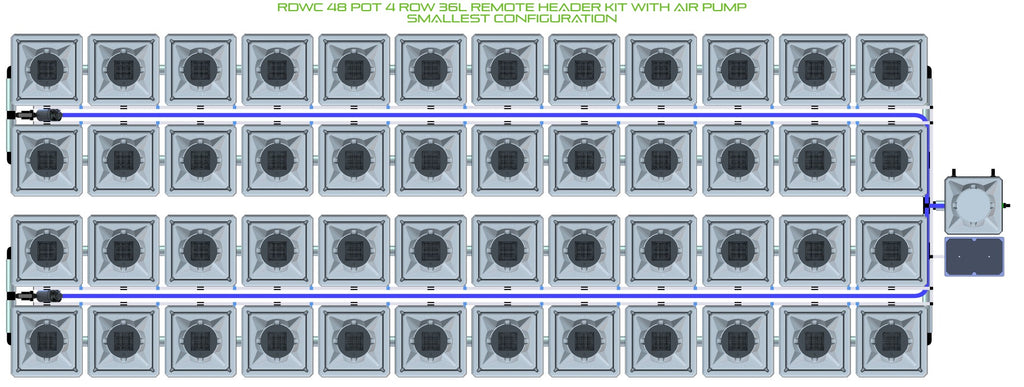 ALIEN Hydroponics RDWC 48 Pot 4 Row 36L Remote Header Kit with Air Pump product image 3