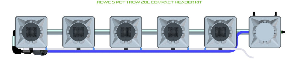 ALIEN Hydroponics RDWC 5 Pot 1 Row 20L Compact Header Kit product image 2
