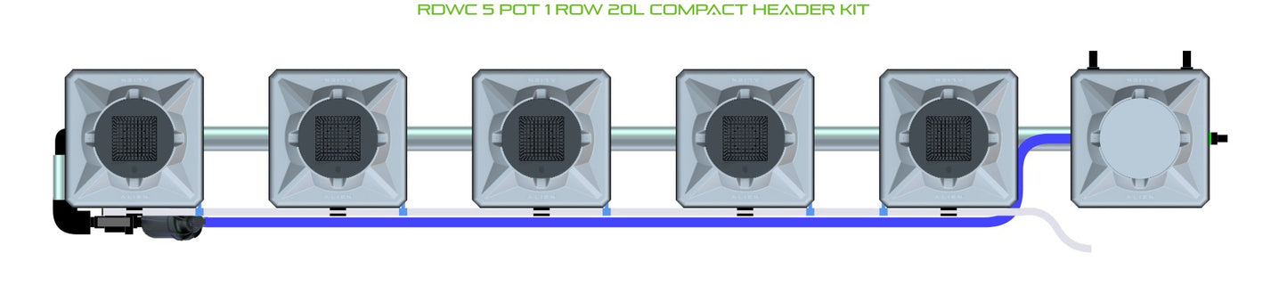ALIEN Hydroponics RDWC 5 Pot 1 Row 20L Compact Header Kit product image 2