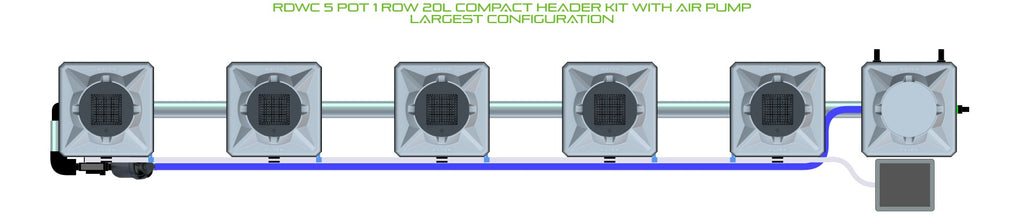 ALIEN Hydroponics RDWC 5 Pot 1 Row 20L Compact Header Kit with Air Pump product image 4