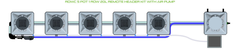 ALIEN Hydroponics RDWC 5 Pot 1 Row 20L Remote Header Kit with Air Pump product image 2