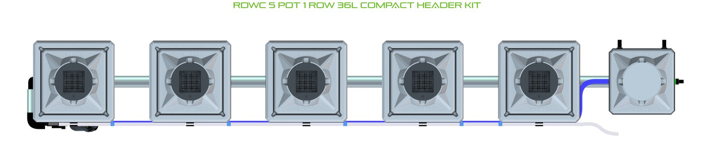 ALIEN Hydroponics RDWC 5 Pot 1 Row 36L Compact Header Kit product image 2
