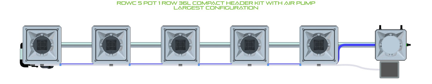 ALIEN Hydroponics RDWC 5 Pot 1 Row 36L Compact Header Kit with Air Pump product image 4