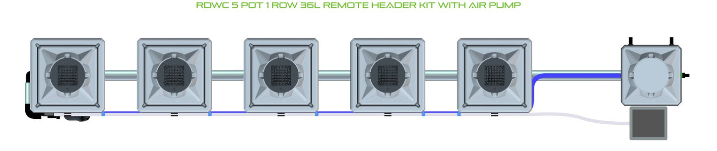 ALIEN Hydroponics RDWC 5 Pot 1 Row 36L Remote Header Kit with Air Pump product image 2