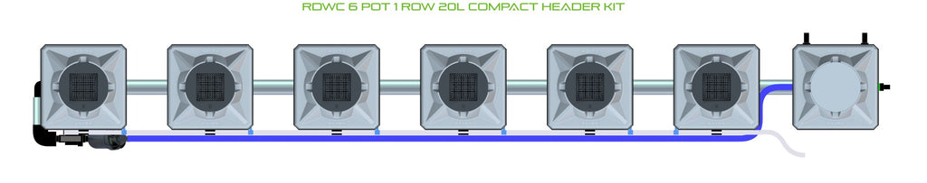 ALIEN Hydroponics RDWC 6 Pot 1 Row 20L Compact Header Kit product image 2