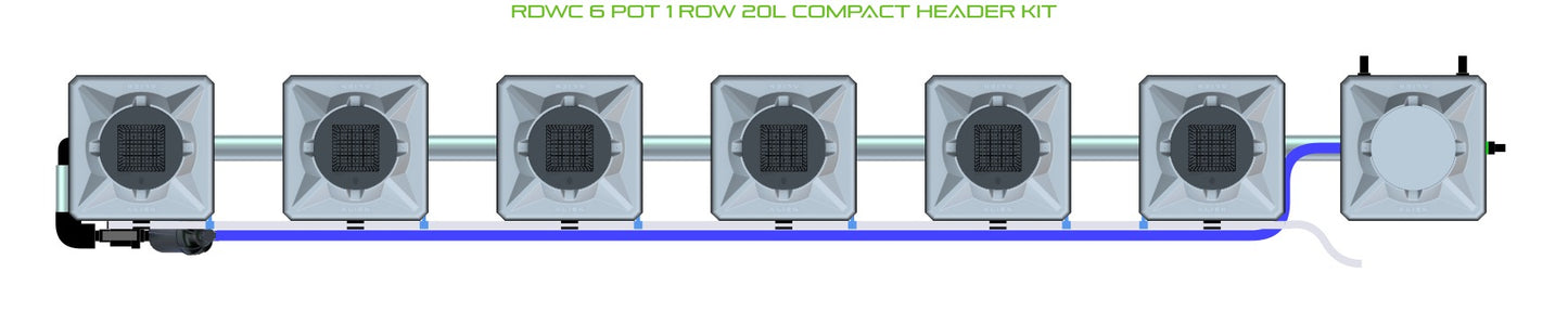ALIEN Hydroponics RDWC 6 Pot 1 Row 20L Compact Header Kit product image 2