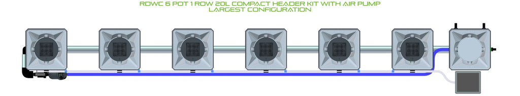 ALIEN Hydroponics RDWC 6 Pot 1 Row 20L Compact Header Kit with Air Pump product image 4
