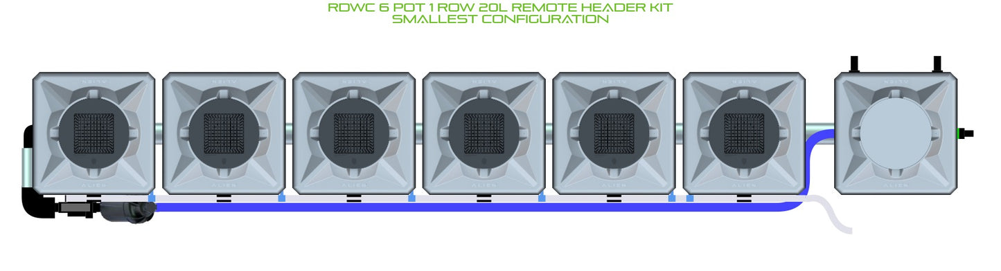 ALIEN Hydroponics RDWC 6 Pot 1 Row 20L Remote Header Kit product image 3