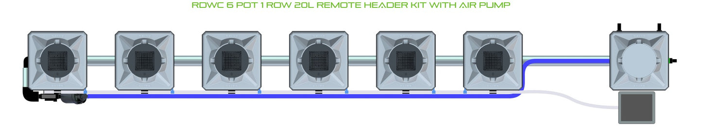 ALIEN Hydroponics RDWC 6 Pot 1 Row 20L Remote Header Kit with Air Pump product image 2