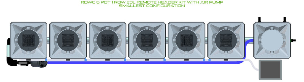 ALIEN Hydroponics RDWC 6 Pot 1 Row 20L Remote Header Kit with Air Pump product image 3