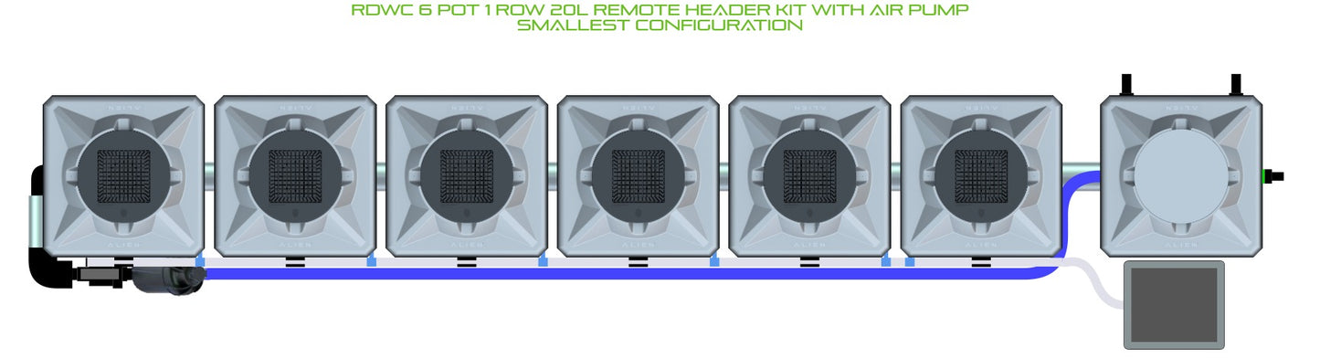 ALIEN Hydroponics RDWC 6 Pot 1 Row 20L Remote Header Kit with Air Pump product image 3