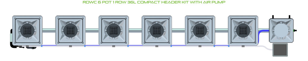 ALIEN Hydroponics RDWC 6 Pot 1 Row 36L Compact Header Kit with Air Pump product image 2