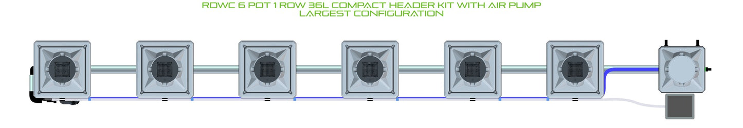 ALIEN Hydroponics RDWC 6 Pot 1 Row 36L Compact Header Kit with Air Pump product image 4