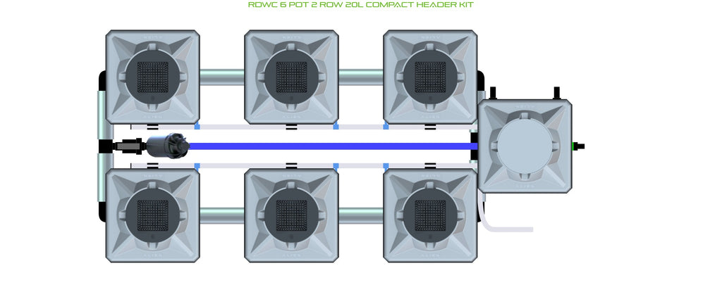 ALIEN Hydroponics RDWC 6 Pot 2 Row 20L Compact Header Kit product image 1
