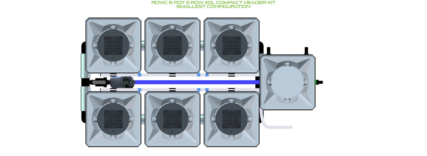 ALIEN Hydroponics RDWC 6 Pot 2 Row 20L Compact Header Kit product image 3