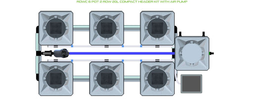 ALIEN Hydroponics RDWC 6 Pot 2 Row 20L Compact Header Kit with Air Pump product image 1