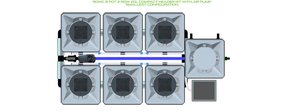 ALIEN Hydroponics RDWC 6 Pot 2 Row 20L Compact Header Kit with Air Pump product image 3
