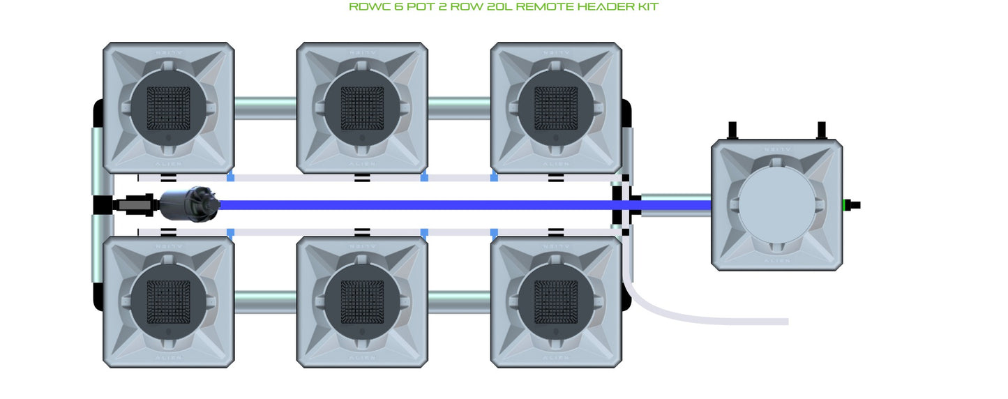 ALIEN Hydroponics RDWC 6 Pot 2 Row 20L Remote Header Kit product image 1
