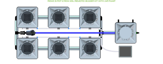 ALIEN Hydroponics RDWC 6 Pot 2 Row 20L Remote Header Kit with Air Pump product image 1
