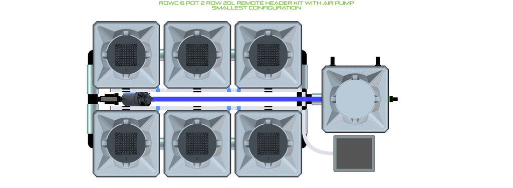 ALIEN Hydroponics RDWC 6 Pot 2 Row 20L Remote Header Kit with Air Pump product image 3