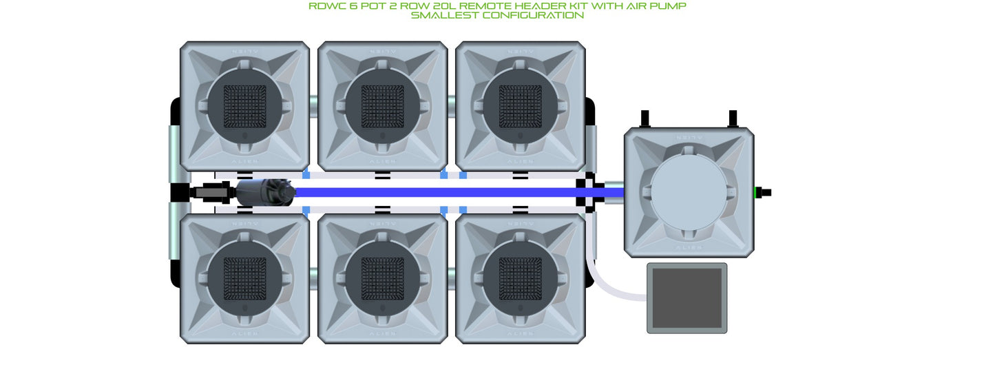 ALIEN Hydroponics RDWC 6 Pot 2 Row 20L Remote Header Kit with Air Pump product image 3