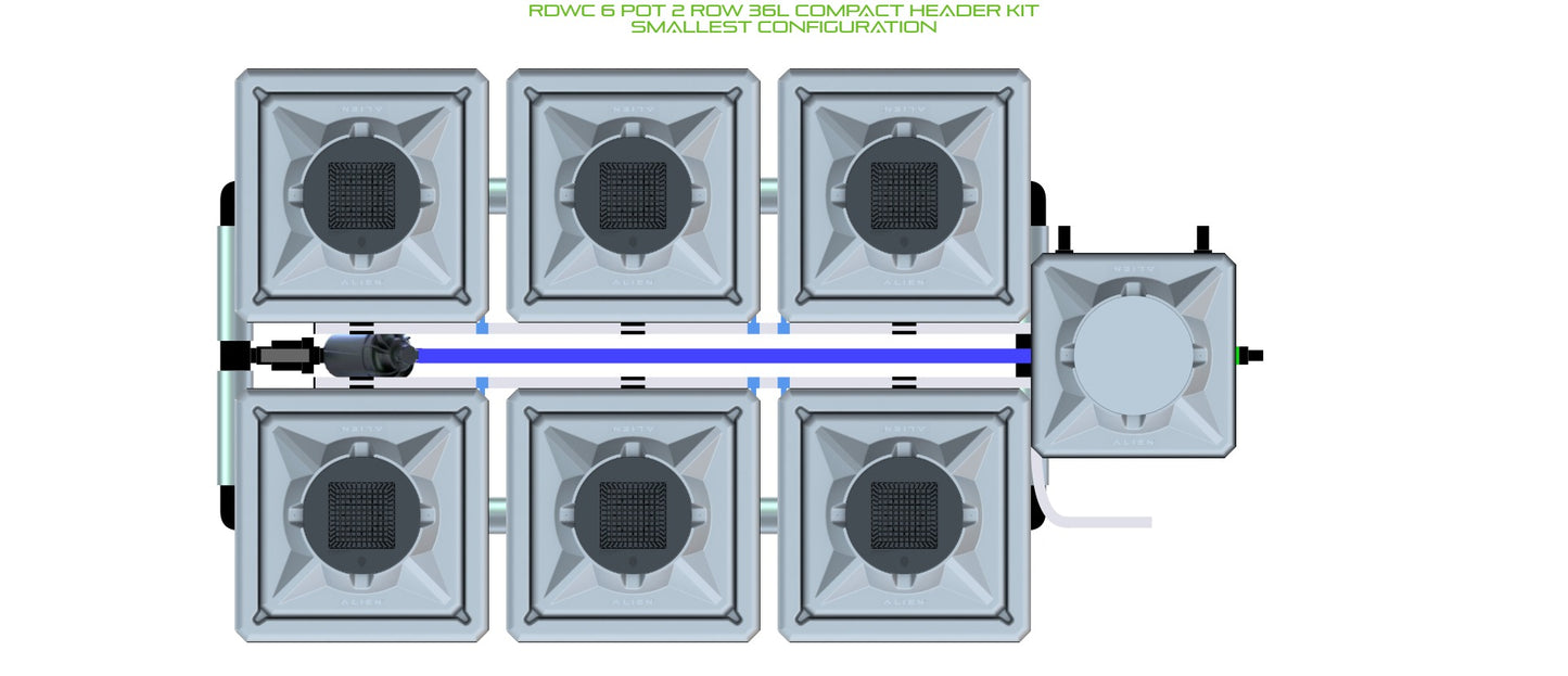 ALIEN Hydroponics RDWC 6 Pot 2 Row 36L Compact Header Kit product image 3