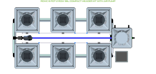 ALIEN Hydroponics RDWC 6 Pot 2 Row 36L Compact Header Kit with Air Pump product image 1