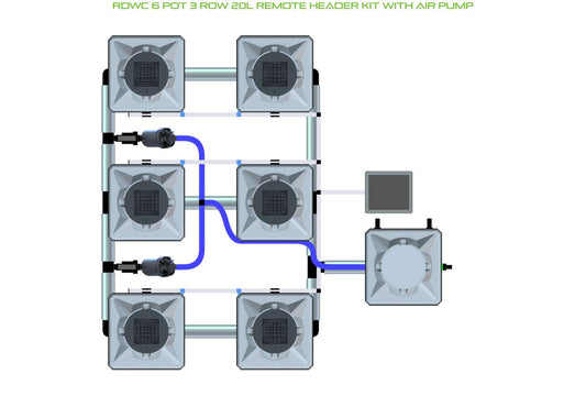 ALIEN Hydroponics RDWC 6 Pot 3 Row 20L Remote Header Kit with Air Pump product image 1