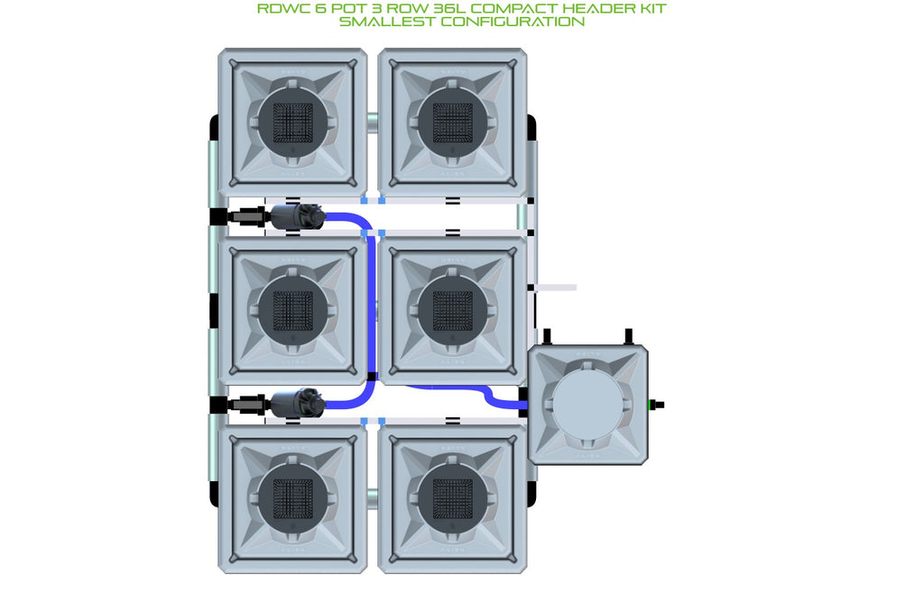 ALIEN Hydroponics RDWC 6 Pot 3 Row 36L Compact Header Kit product image 3