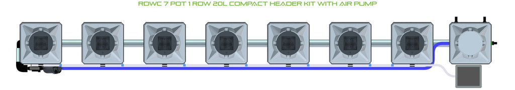 ALIEN Hydroponics RDWC 7 Pot 1 Row 20L Compact Header Kit with Air Pump product image 2