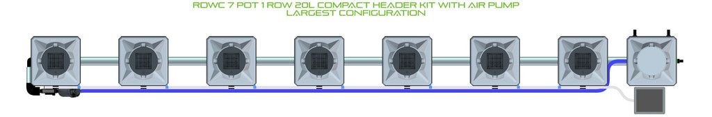 ALIEN Hydroponics RDWC 7 Pot 1 Row 20L Compact Header Kit with Air Pump product image 4
