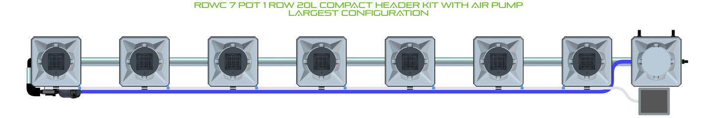 ALIEN Hydroponics RDWC 7 Pot 1 Row 20L Compact Header Kit with Air Pump product image 4