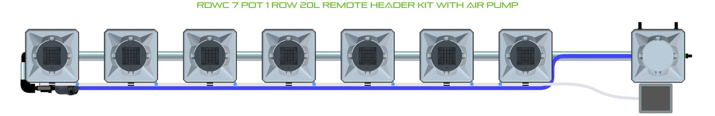 ALIEN Hydroponics RDWC 7 Pot 1 Row 20L Remote Header Kit with Air Pump product image 2