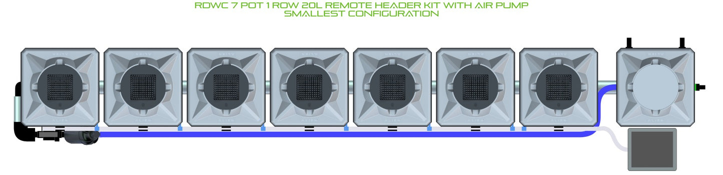 ALIEN Hydroponics RDWC 7 Pot 1 Row 20L Remote Header Kit with Air Pump product image 3