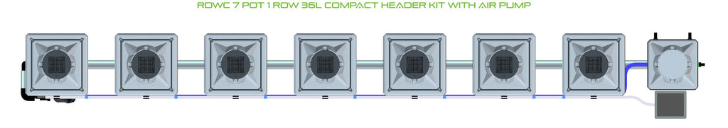 ALIEN Hydroponics RDWC 7 Pot 1 Row 36L Compact Header Kit with Air Pump product image 2