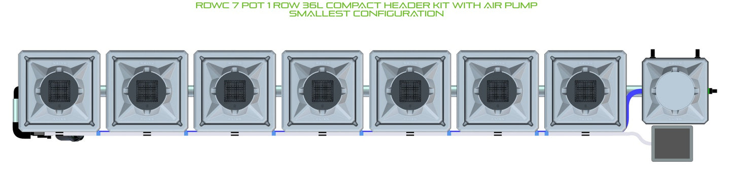 ALIEN Hydroponics RDWC 7 Pot 1 Row 36L Compact Header Kit with Air Pump product image 3