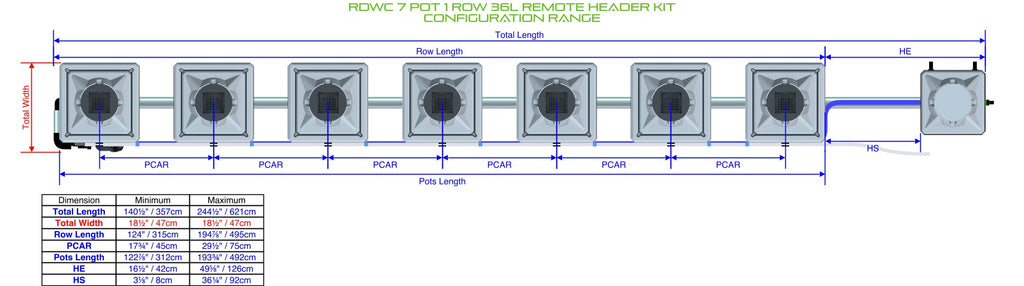 ALIEN Hydroponics RDWC 7 Pot 1 Row 36L Remote Header Kit product image 1