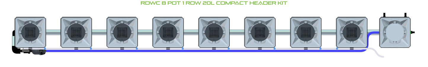 ALIEN Hydroponics RDWC 8 Pot 1 Row 20L Compact Header Kit product image 2