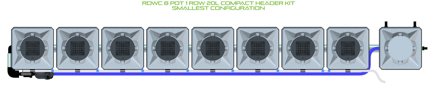ALIEN Hydroponics RDWC 8 Pot 1 Row 20L Compact Header Kit product image 3